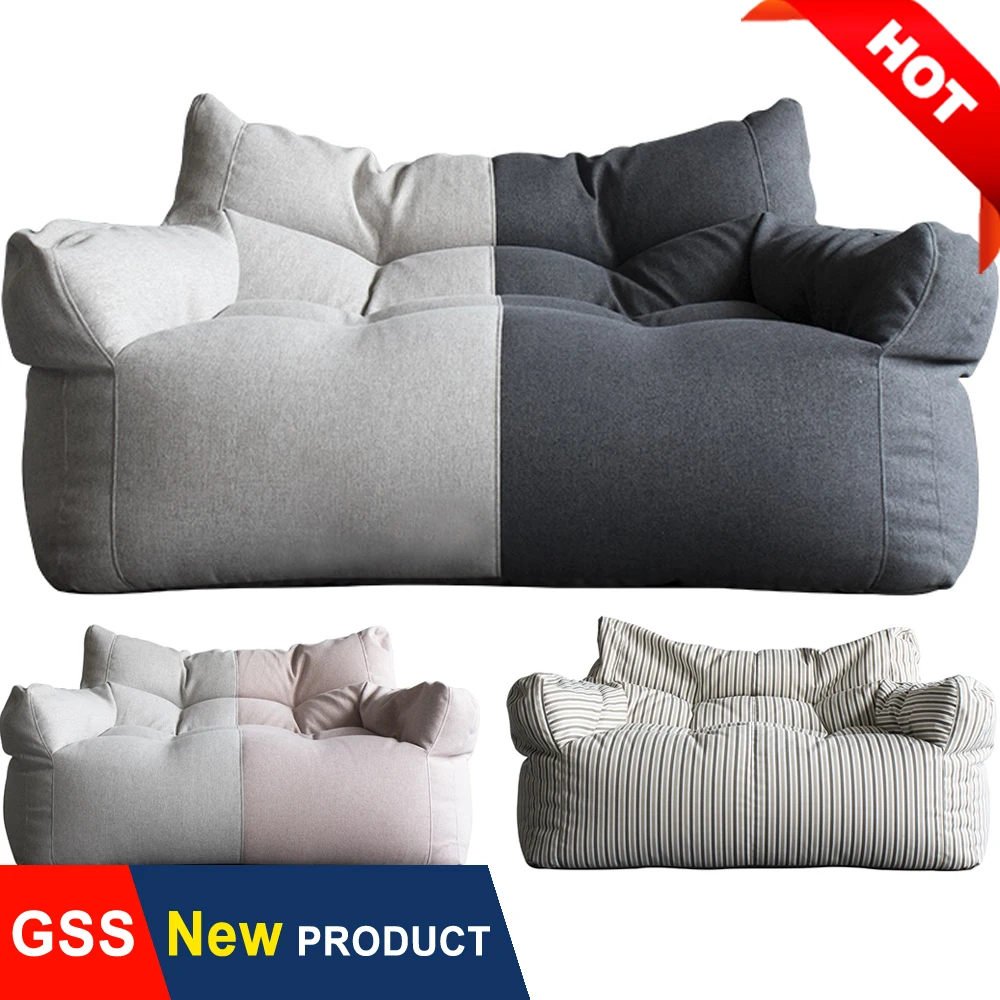 Lazy BeanBag Sofas Cover Chair No Filler Lounger Seat Bean Bag Pouf Puff  Couch Tatami Living Room High Quality Inflatable Bed