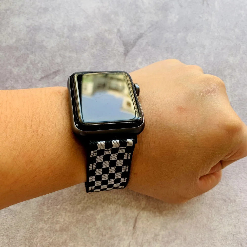 Fashion Lattice Nylon Strap For Apple 
