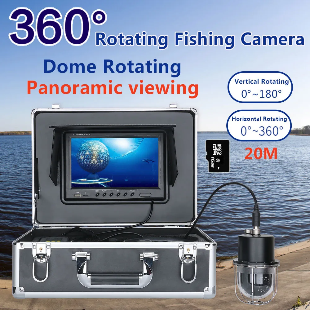 Αγορά Βίντεο παρακολούθησης  9DVR Recorder 20m/50m/100m Underwater  Fishing Video Camera Fish Finder IP68 Waterproof 20 LEDs 360 Degree  Rotating Camera