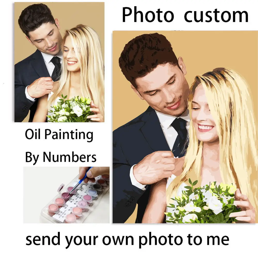 Custom Painting by Numbers For Adults Dropshipping  Photo Kits Gift Picture Number Oil Acrylic Paint On Canvas Personality DIY