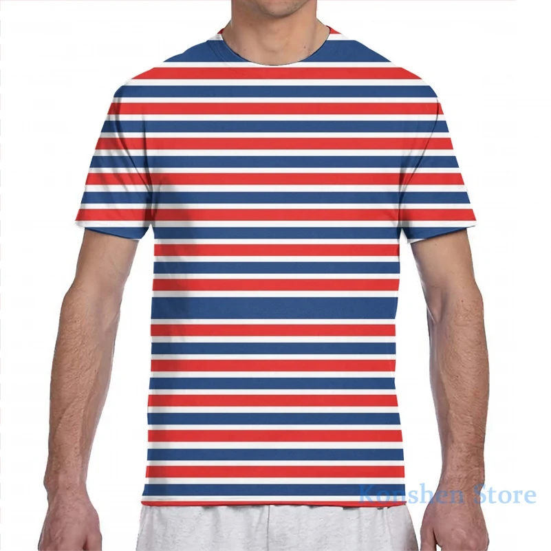 Red blue striped t shirt Clearance