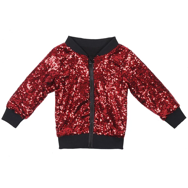 Girls Sequin Bomber Jacket Rainbow Kids 