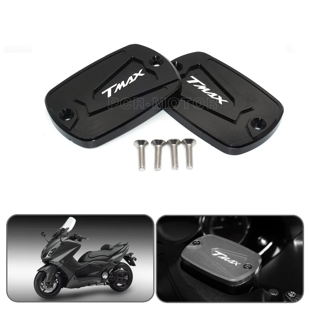 NEW CNC Aluminum Red Motorcycle Brake Fluid Fuel Reservoir Tank Cap Cover For YAMAHA T-Max 500 TMAX 500 TMax 530-animated-img