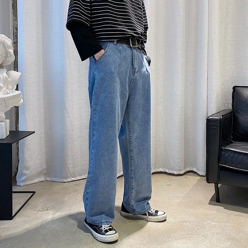 Acquistare Jeans uomo | Men Loose Casual Wide Leg Jeans Male High Street  Vintage Fashion Hip Hop Harem Straight Denim Pants Cowboy Trousers