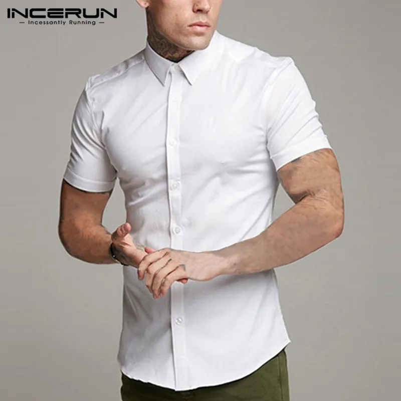 mens shirts short sleeve white