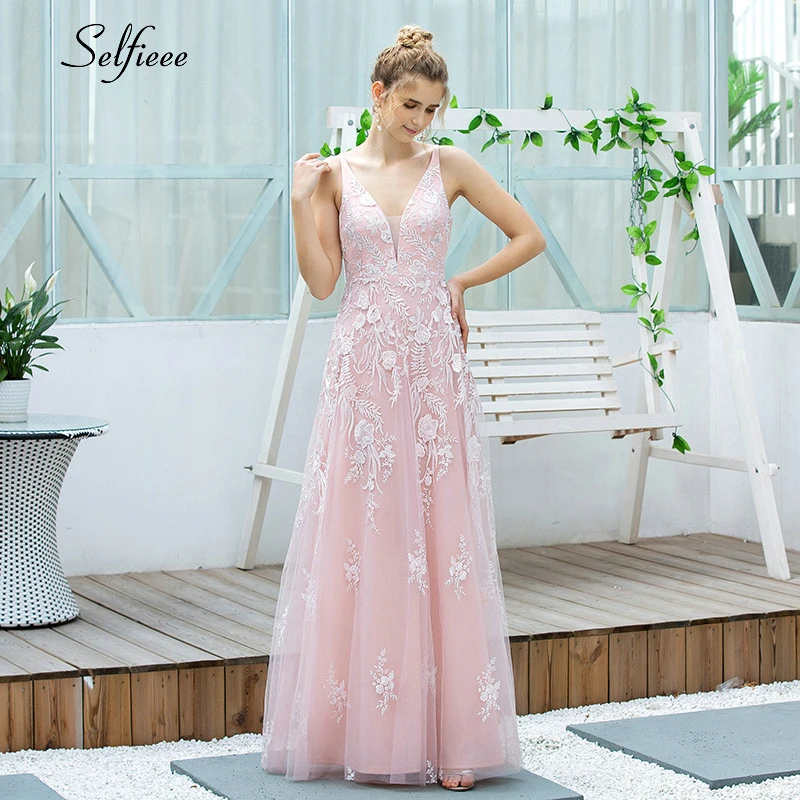 Elegant Pink Maxi Dress Women 