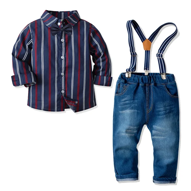Kid Boy Clothes Set Cool 2PCS Blue 