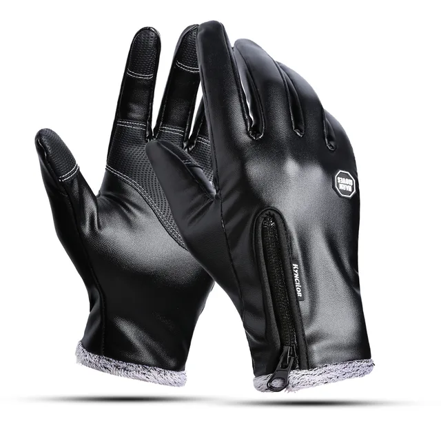 black leather motorcycle gloves