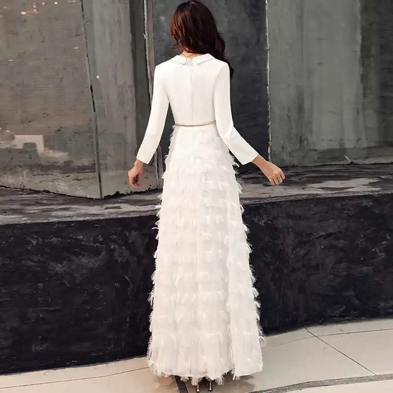 New 2019 White Evening Dresses Elegant 