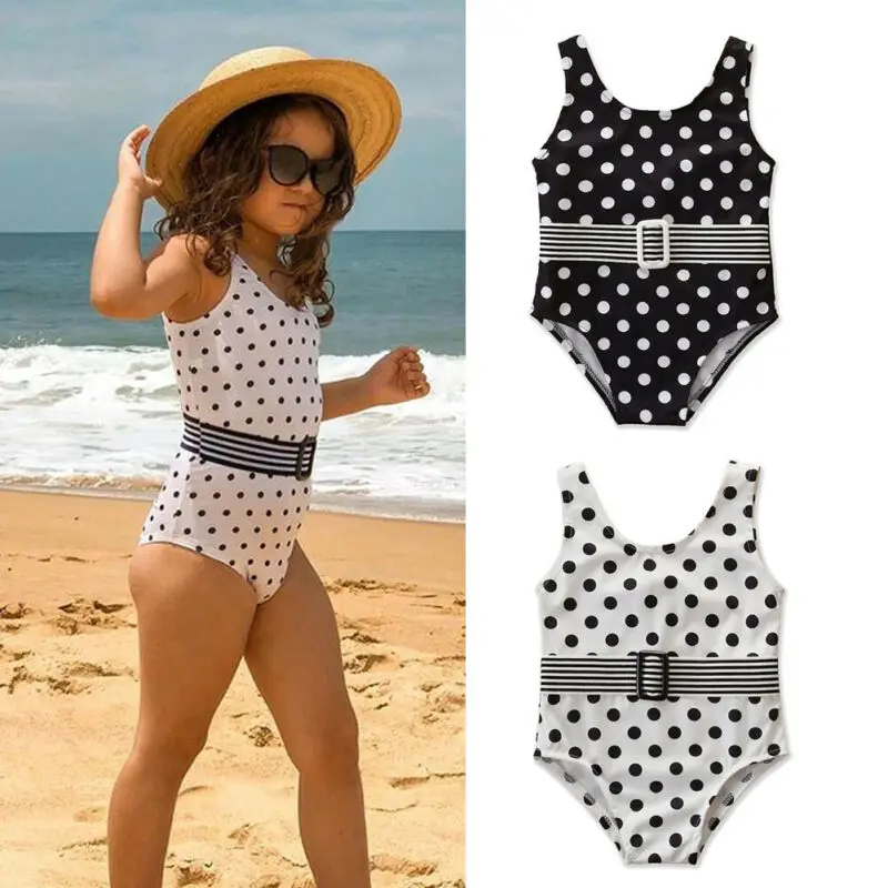 black polka dot bathing suit