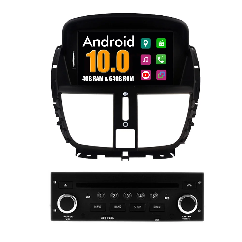 Αγορά Ηλεκτρονικός εξοπλισμός αυτοκινήτου  RoverOne Android 10 Car  Multimedia Player For Peugeot 207 207CC 207SW Autoradio DVD Radio Stereo GPS  Navigation CarPlay