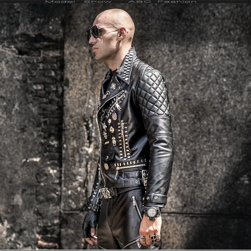 leather jacket with rivets