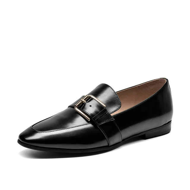 BeauToday Penny Loafers Women Calfskin 