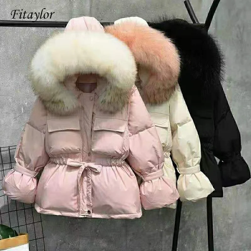 raccoon fur down coat