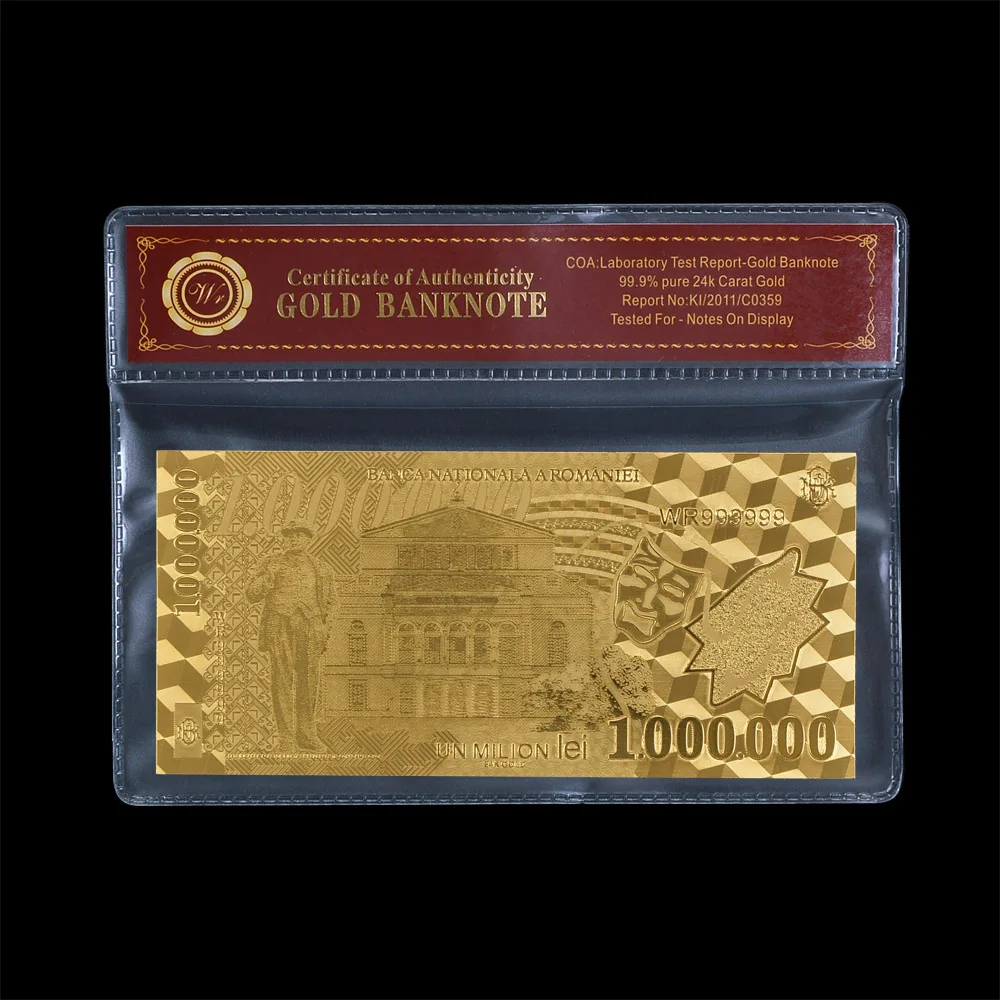 US Gold Banknote 1 Dollar Money In 24K Gold Plate Banknotes