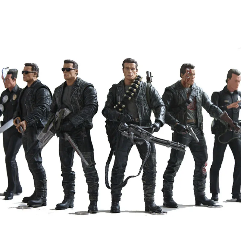 NECA The Terminator 2 Action Figure T-800 / T-1000 PVC Action Figure Toy Model Toy 7 Types 18cm-animated-img
