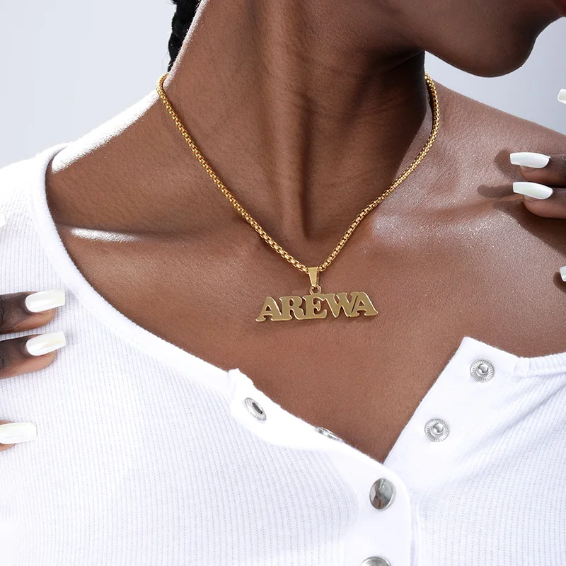 Custom Name Necklace Men Punk Style Box 