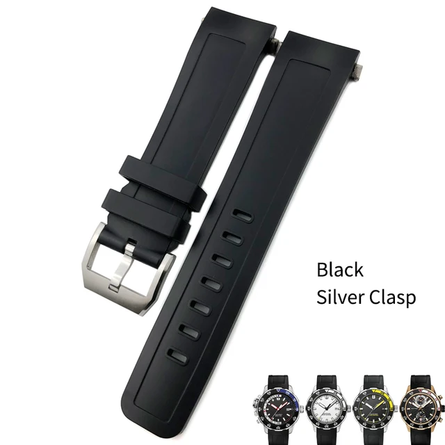 קנו ערכות תיקון ואביזרים לשעון | 22mm Rubber Silicone Watch Strap For IWC  AQUATIMER FAMILY Watchband IW356802 /376705/376710/376711/376708/356801/356810/376709