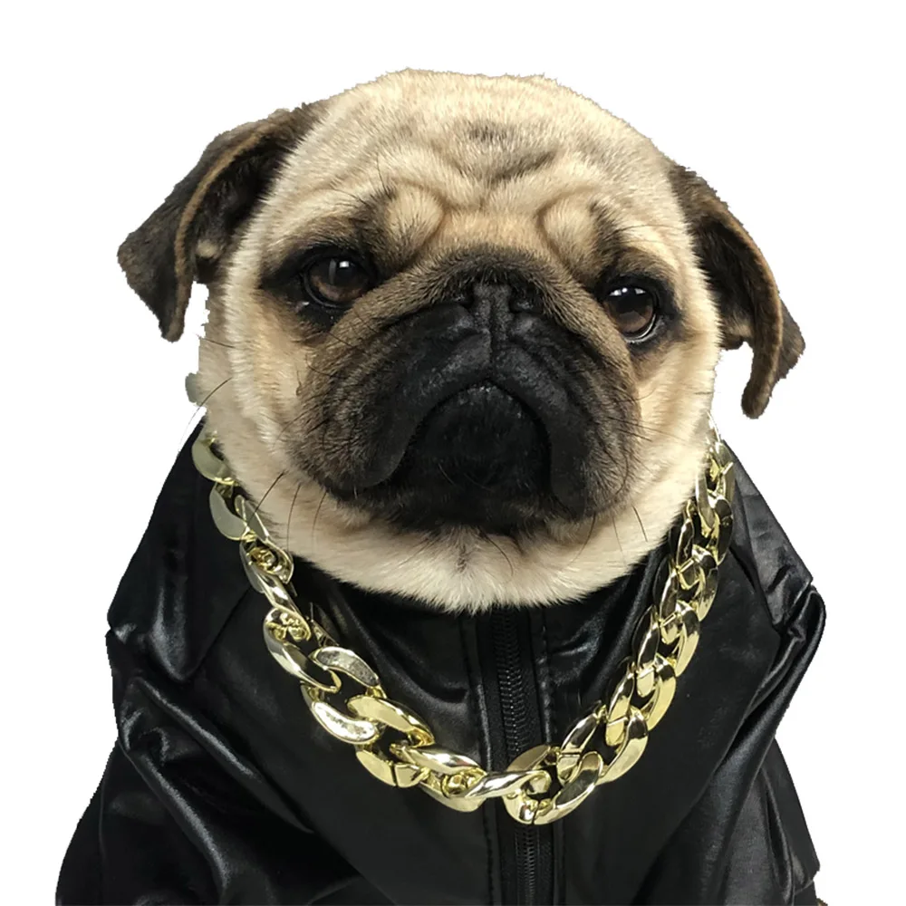Pet Cat Dog Chain Gold Plated Necklace 