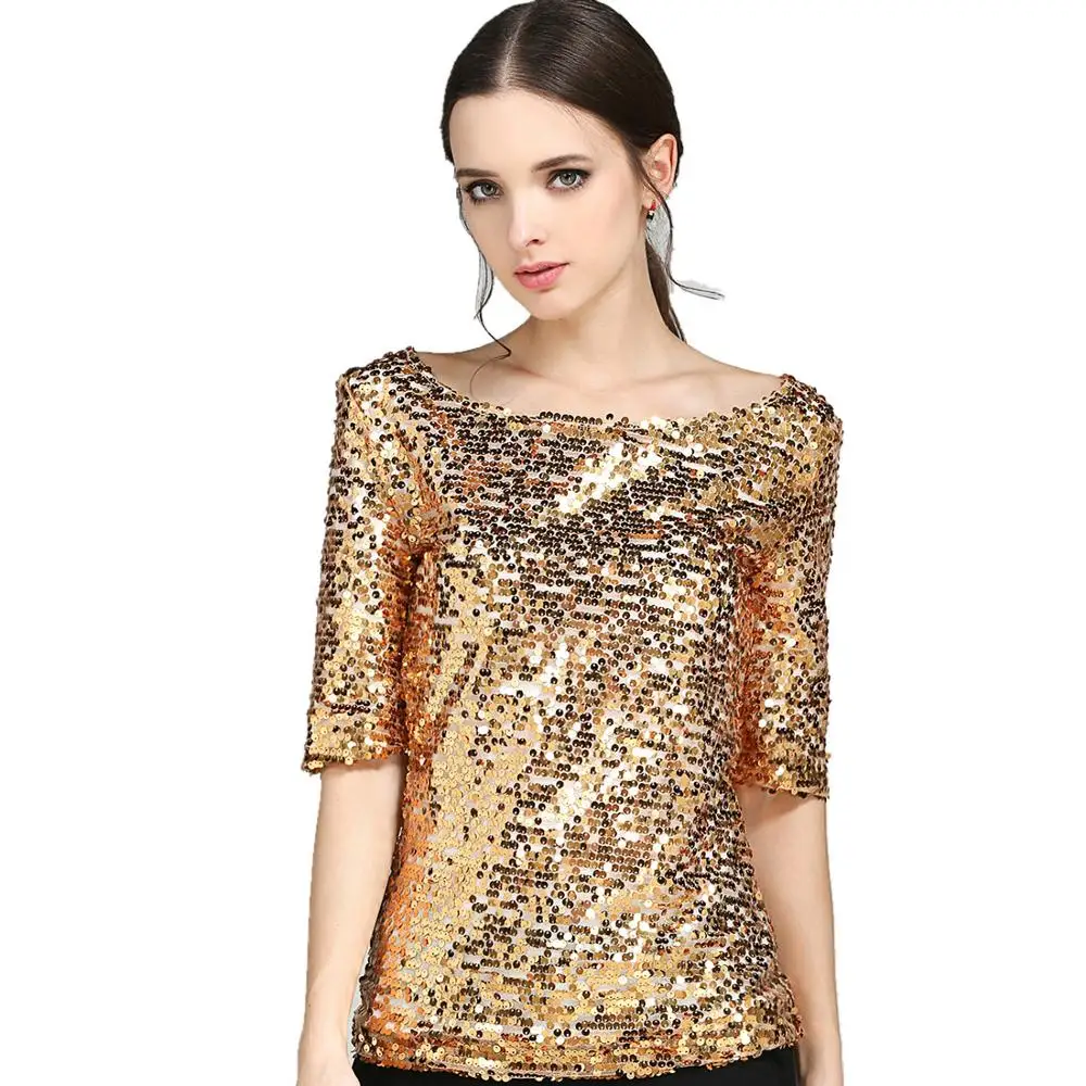 gold glitter top