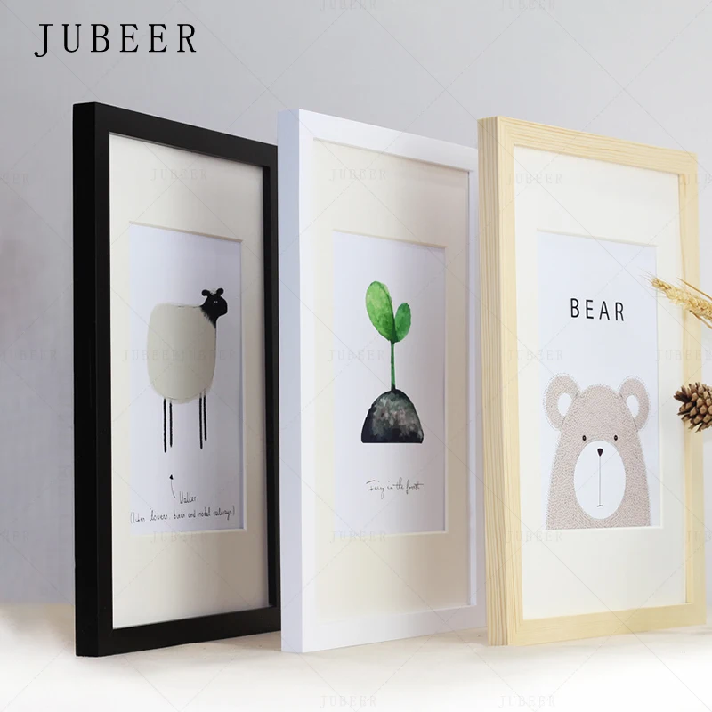 Nordic Simple Wooden Frame A4 A3 Black White Color Picture Photo Frames for Wall picture frames wall photo frame home decor