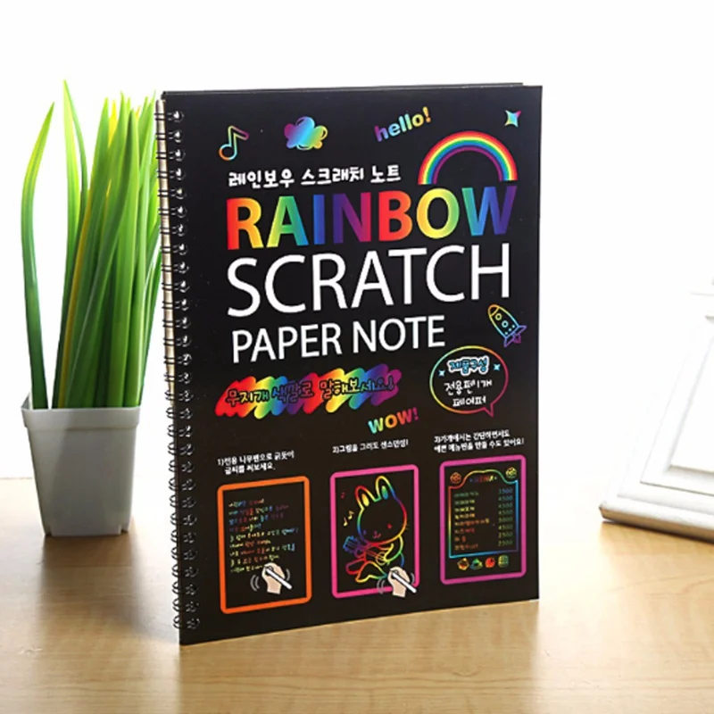 16/60Pcs Scratch Paper Kids Rainbow Magic Scratch Off Paper Sheets