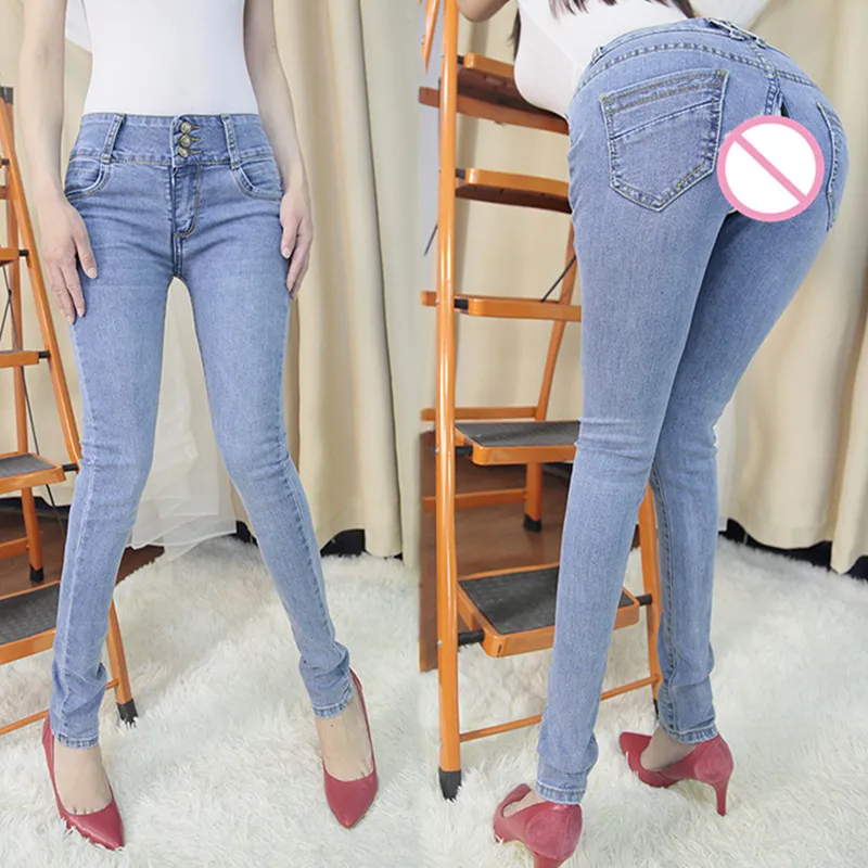 Outdoor Sex Pants Womens Zippers Open Croch High Waist Skinny Jeans Denim  Trousers Women Spring Autumn Sexy Clothes Plus Size