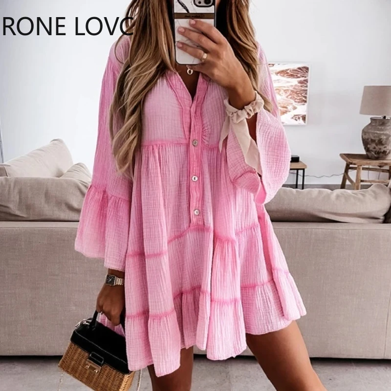 casual bell sleeve dress