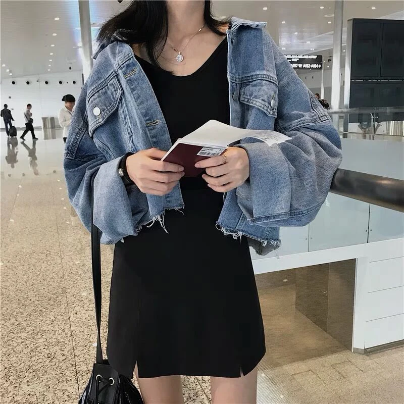 cropped denim jacket oversized