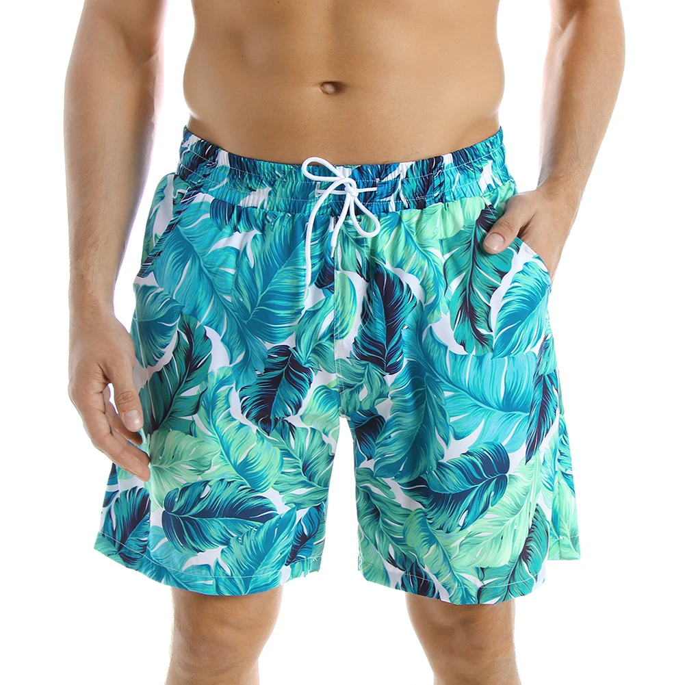 Family Matching Swimwear Father Son Trunks Boho Summer Print Lace-up Loose Swim Bottoms Swimsuit Men Boy Bathing Suit