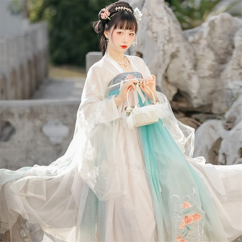 Ancinet Chinese Hanfu Dress Woman Traditional Fairy Embroidery Dance ...