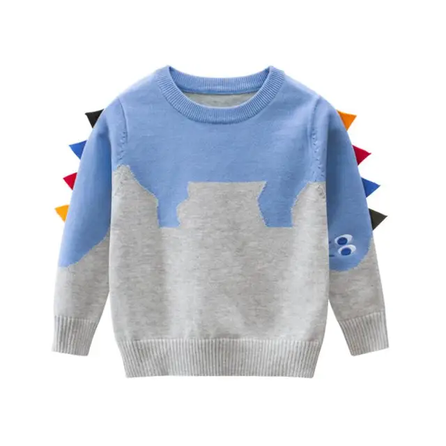 Cotton Boys Cartoon Dinosaur Sweater 