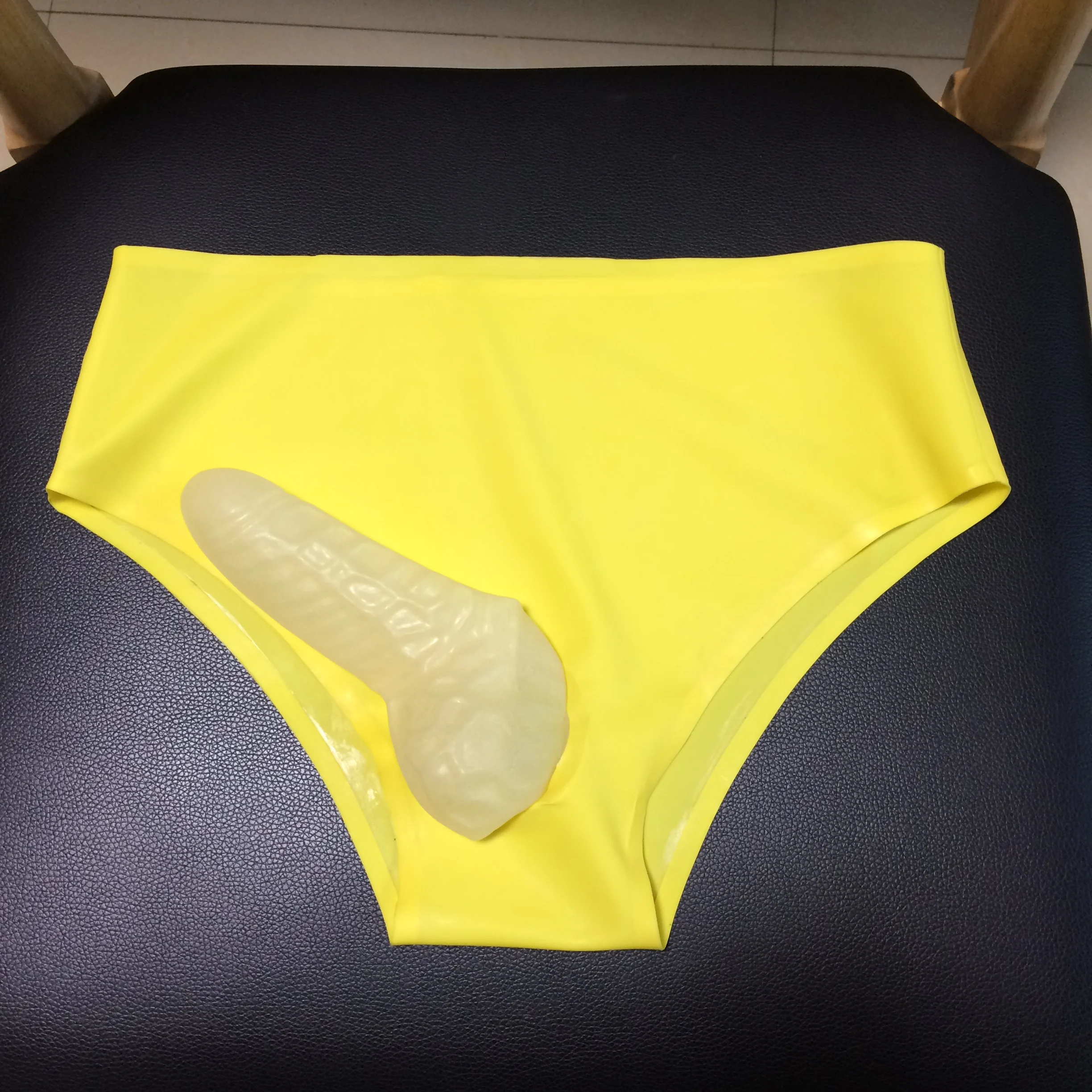 Latex Briefs underpants with sheath Rubber underwear with condom underwear  Shorts - AliExpress
