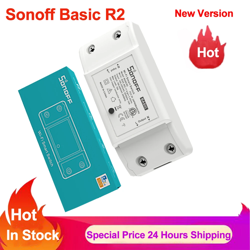 SONOFF Outlets BasicR2 Wifi Breaker Switch Smat Wireless Remote Controller  DIY Wifi Light Switch Smart Home Works with Alexa