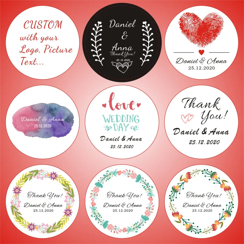 Αγορά Εορταστικά, προμήθειες πάρτυ  Custom Wedding Stickers Label,  Invitations Seals, Candy Favors Gift Boxes Labels, LOGO personalized  gepersonaliseerde sticker