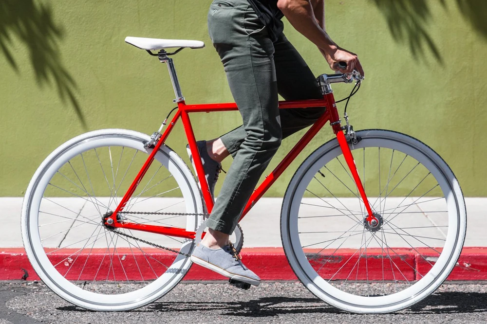 red fixed gear bike