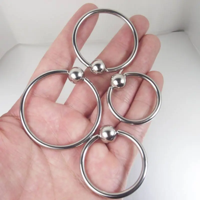 SaYao 1 Single Piece Big Ball Stainless Steel Captive Hoop Rings BCR  PA Ring Nipple Body Piercing Jewelry-animated-img
