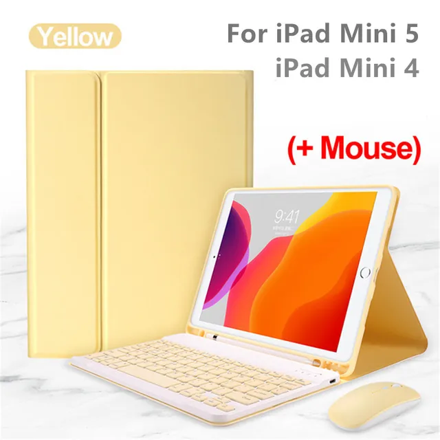 yellow ipad case with keyboard