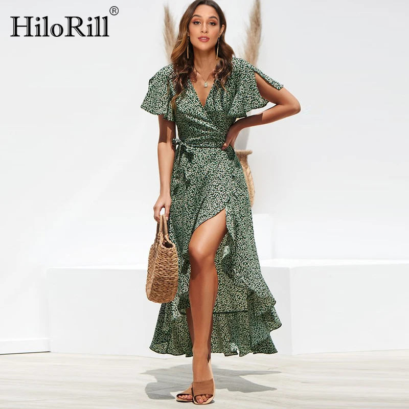 HiloRill Summer Beach Maxi Dress Women 