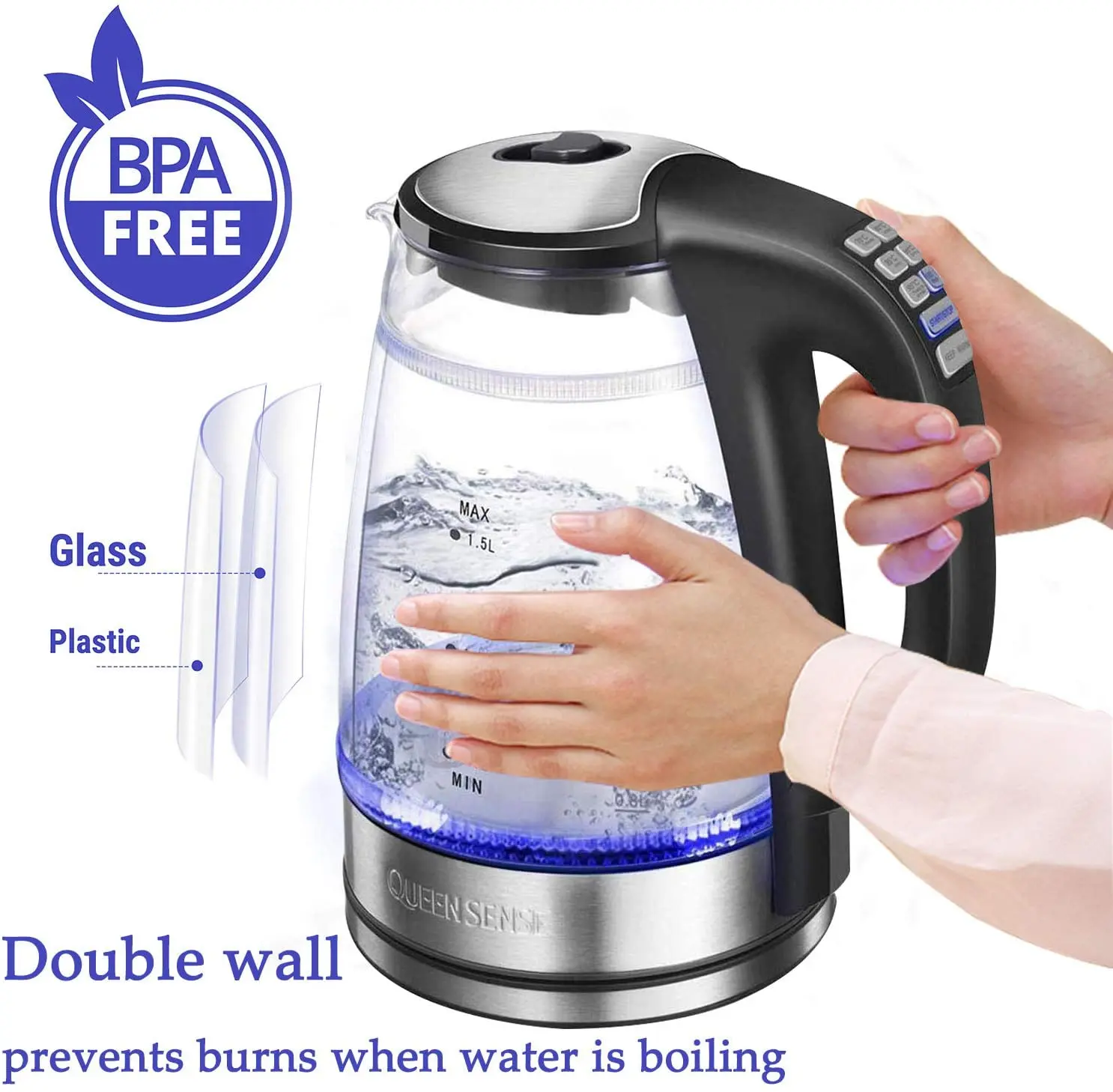 glass electric water kettle