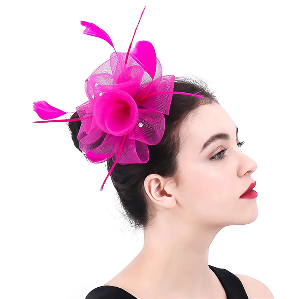 HOT PINK Crinoline Fascinators Hat Hair 