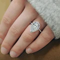 Vintage style Pear Shape Engagement Ring Silve Color Promise Wedding Ring Trends Fancy Cubic Zirconia Jewelry Birthday Gift preview-2