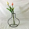 Home Party Decoration Vase Abstract Black Lines Minimalist Abstract Iron Vase Dried Flower Vase Racks Nordic Ornaments preview-2