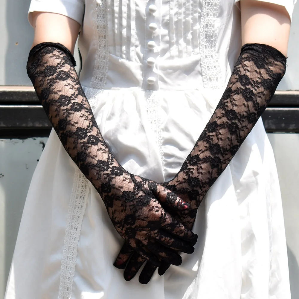 lace gloves elbow length