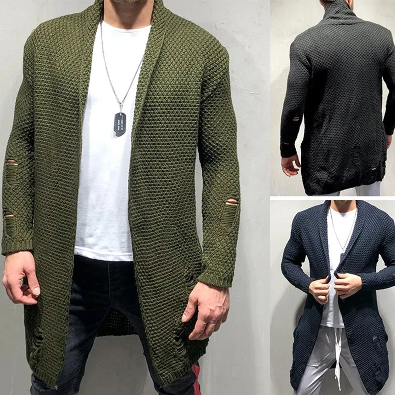 Long Jacket Coat Shawl Collar Open 