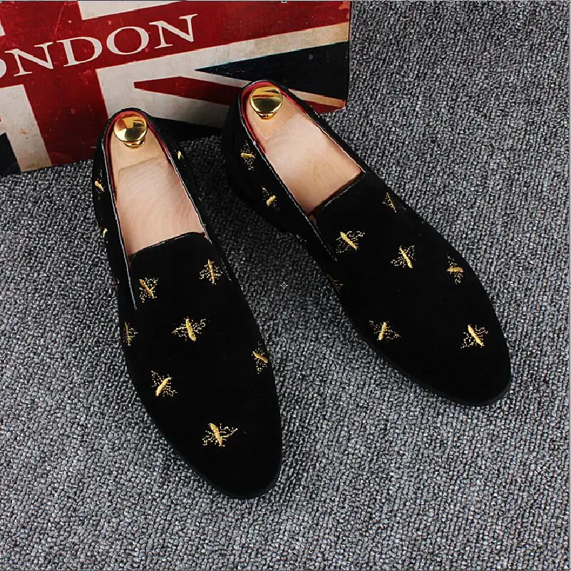 embroidered loafers for men