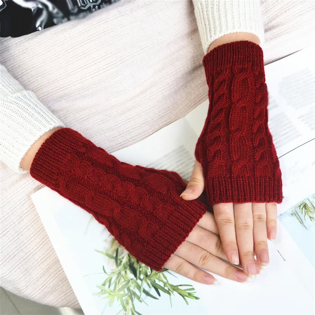 long knit gloves