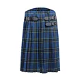 2020 Scottish Mens Kilt Traditional Plaid Belt Pleated Bilateral Chain Brown Gothic Punk Scottish Tartan Trousers preview-9