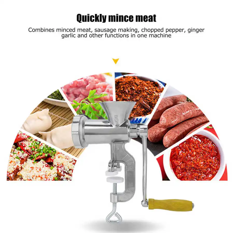 TOPINCN Meat Grinder, Aluminum Manual Meat Mincer Hand Crank Spice