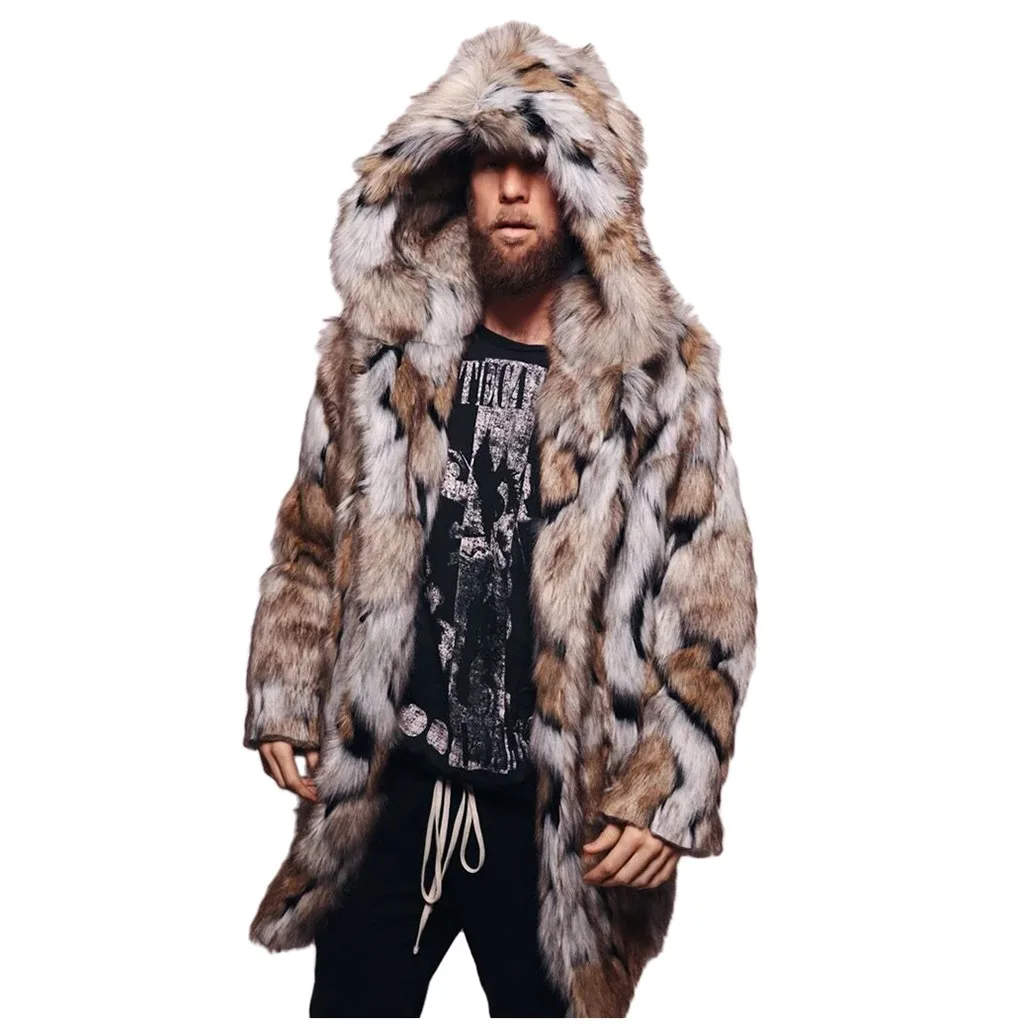 Winter Men Faux Fur Coat 2020 Fox Fur 